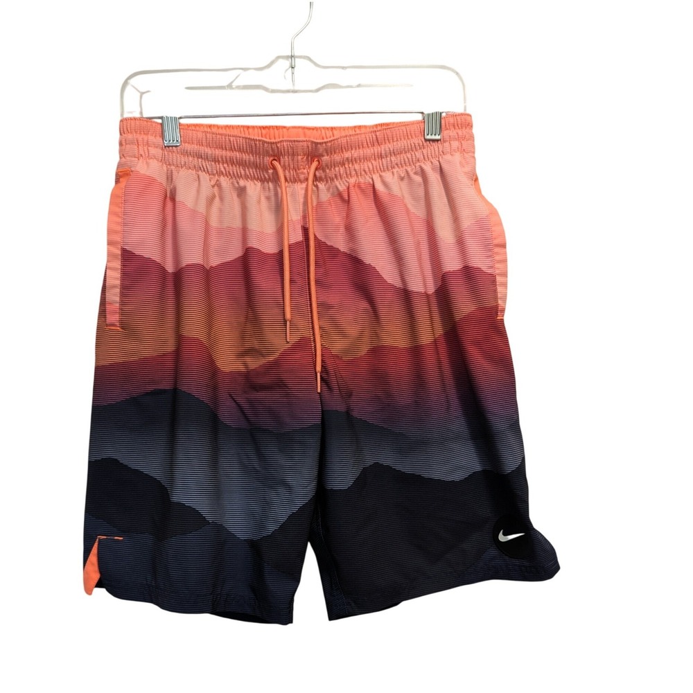 2/$25 Nike Swim‎ Trunks Men's M Sunset Gradient Quick Dry Lined Drawstring Short